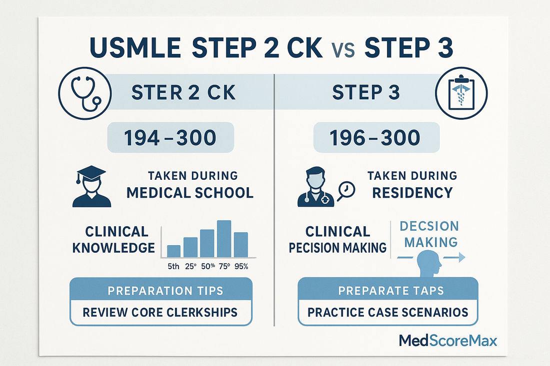USMLE Step 2 vs Step 3: Key Differences Explained – MedScoreMax