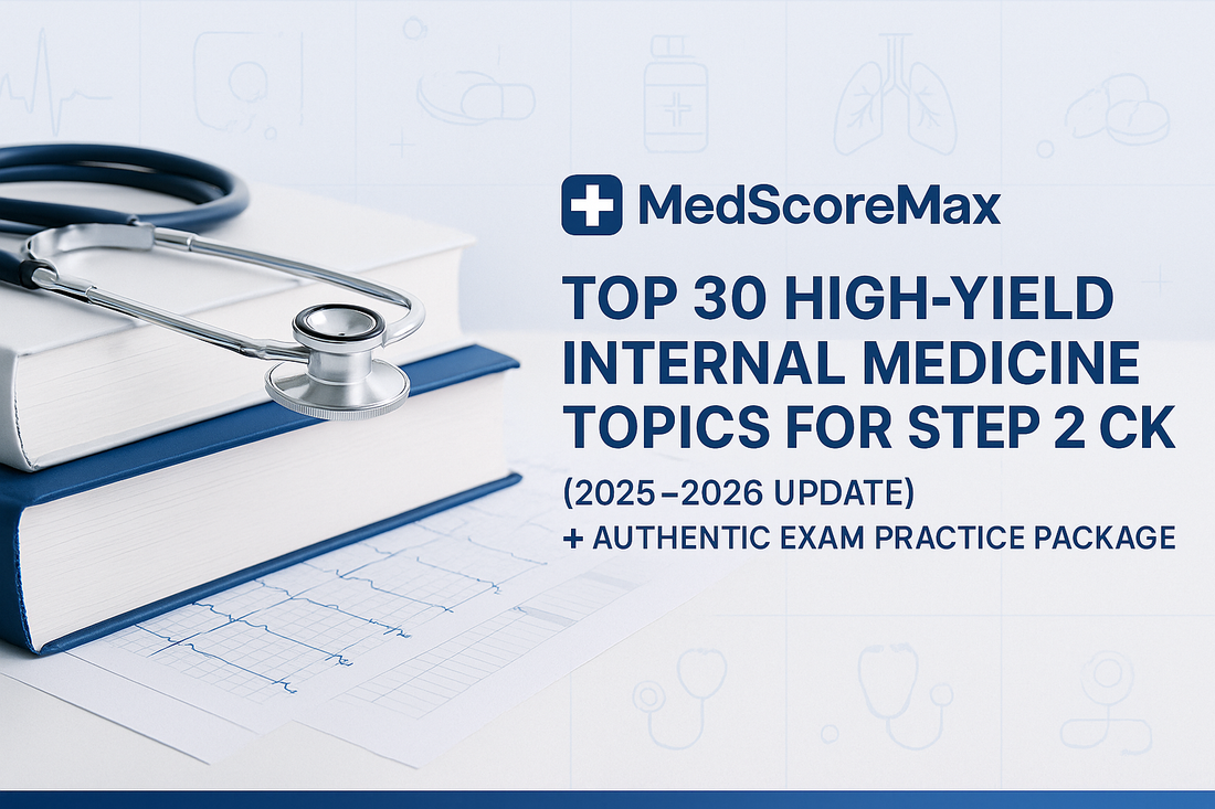 🩺 Top 30 High-Yield Internal Medicine Topics for Step 2 CK (2025–2026 Update) + Authentic Exam Practice Package